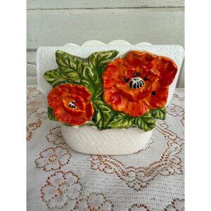 Vintage 50's Lefton Poppy Flowers Napkin Holder